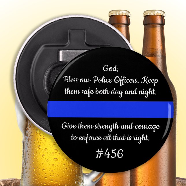 Personalised Police Officer Prayer Thin Blue Line Bottle Opener (Creator Uploaded)