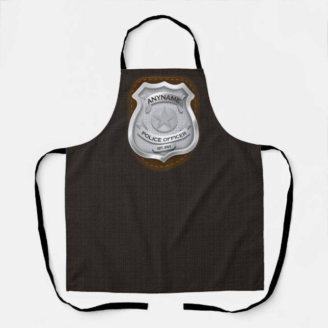 Personalised Police Officer Sheriff Cop NAME Badge Apron (Front)