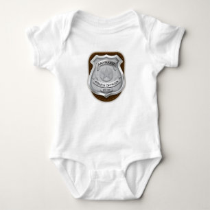 Personalised Police Officer Sheriff Cop NAME Badge Baby Bodysuit