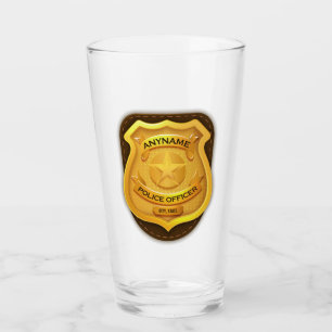Personalised Police Officer Sheriff Cop NAME Badge Glass