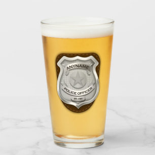 Personalised Police Officer Sheriff Cop NAME Badge Glass