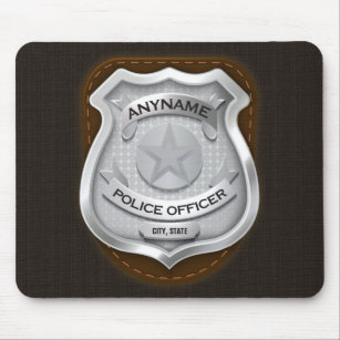 Personalised Police Officer Sheriff Cop NAME Badge Mouse Mat