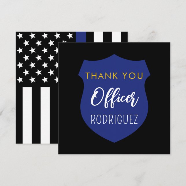 Personalised Police Officer Thank You Card (Front/Back)