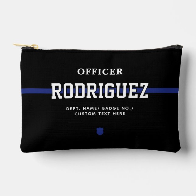 Personalised Police Officer Thin Blue Line Accessory Pouch (Front)