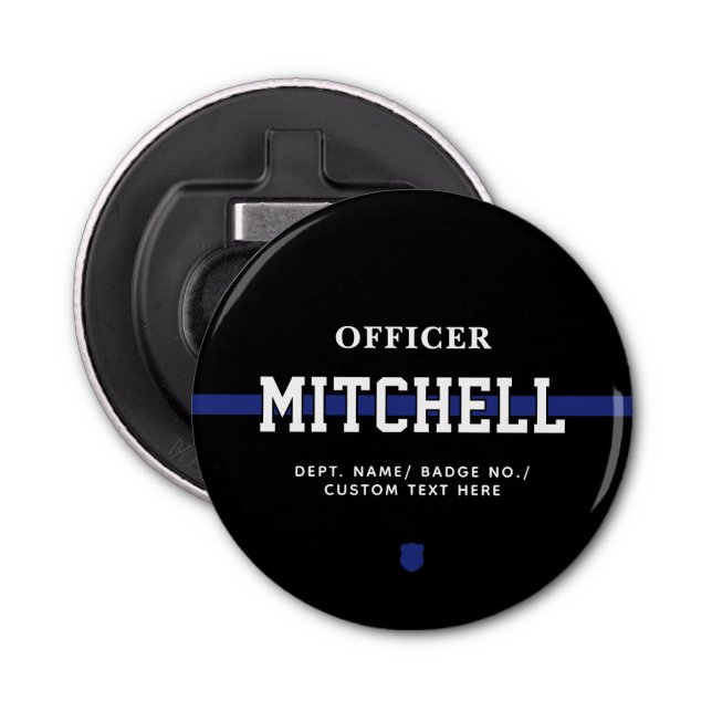 Personalised Police Officer Thin Blue Line Bottle Opener (Front)