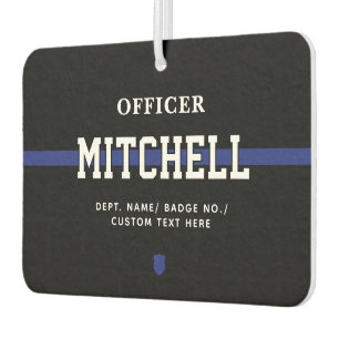 Personalised Police Officer Thin Blue Line Car Air Freshener