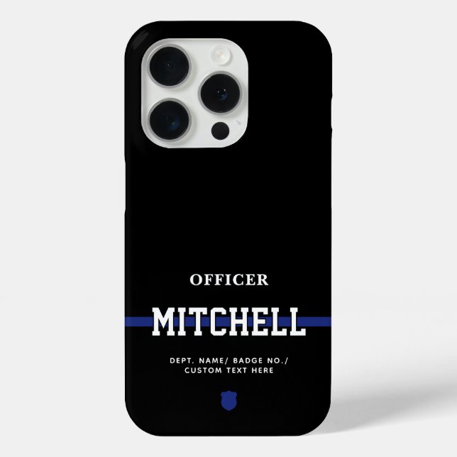 Personalised Police Officer Thin Blue Line Case-Mate iPhone Case (Back)