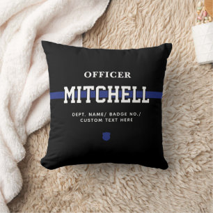 Personalised Police Officer Thin Blue Line Cushion