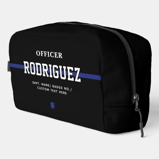 Personalised Police Officer Thin Blue Line Dopp Kit (Right Corner)