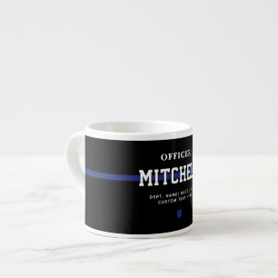 Personalised Police Officer Thin Blue Line Espresso Cup