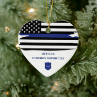 Personalised Police Officer Thin Blue Line Flag