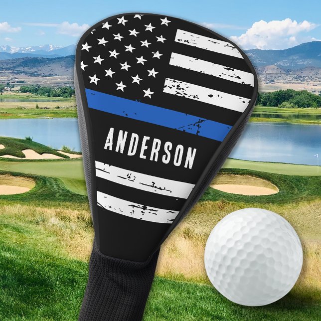Personalised Police Officer Thin Blue Line Golf Head Cover (Creator Uploaded)