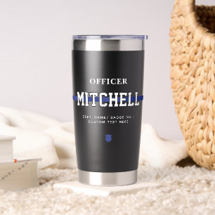 Personalised Police Officer Thin Blue Line Insulated Tumbler