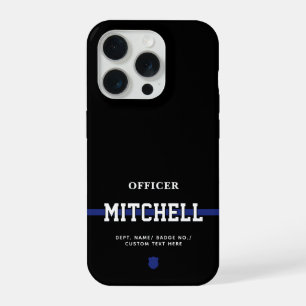 Personalised Police Officer Thin Blue Line iPhone 15 Pro Case
