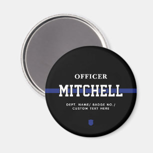 Personalised Police Officer Thin Blue Line Magnet