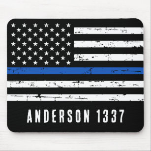 Personalised Police Officer Thin Blue Line Mouse Mat