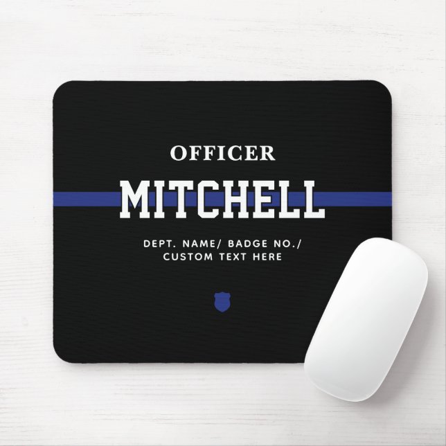 Personalised Police Officer Thin Blue Line Mouse Mat (With Mouse)