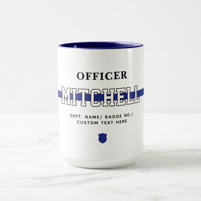 Personalised Police Officer Thin Blue Line Mug (Center)