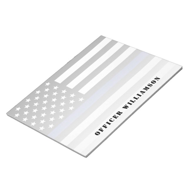 Personalised Police Officer Thin Blue Line Police Notepad (Angled)