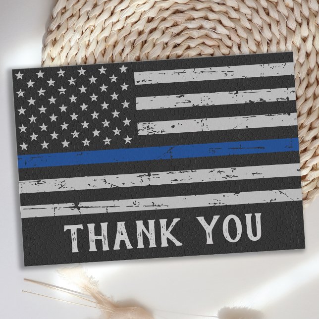 Personalised Police Officer Thin Blue Line Thank You Card (Creator Uploaded)