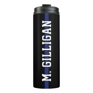 Personalised Police Officer Thin Blue Line Thermal Tumbler