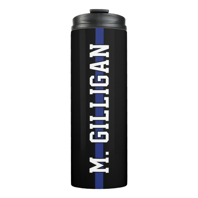Personalised Police Officer Thin Blue Line Thermal Tumbler (Front)