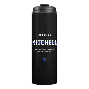 Personalised Police Officer Thin Blue Line Thermal Tumbler
