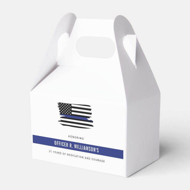 Personalised Police Retirement Celebration Favour Box (Front Side)