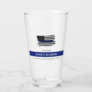 Personalised Police Retirement Celebration Glass