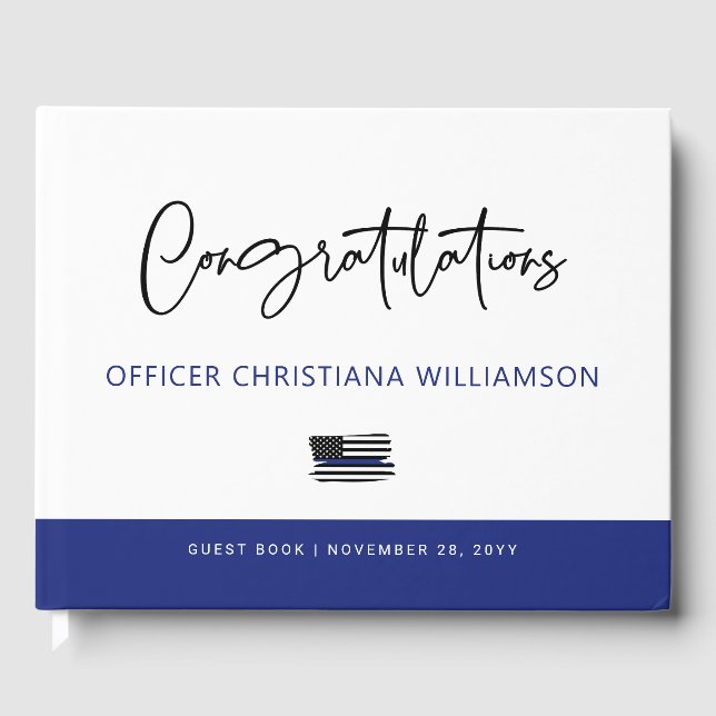 Personalised Police Retirement Celebration Guest Book (Front)