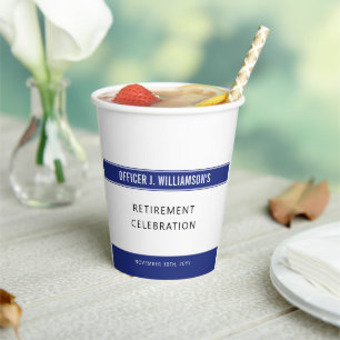 Personalised Police Retirement Celebration Paper Cups