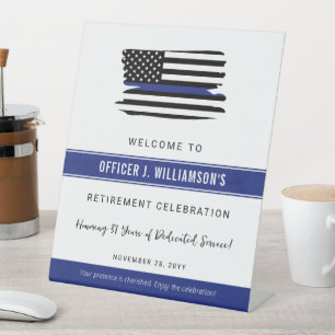 Personalised Police Retirement Celebration Pedestal Sign