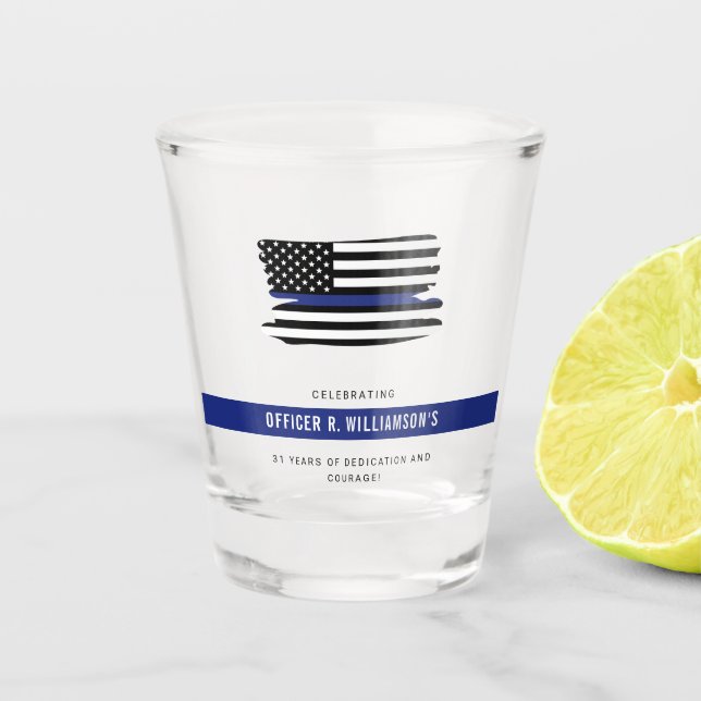 Personalised Police Retirement Celebration Shot Glass (Front)