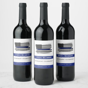 Personalised Police Retirement Celebration Wine Label