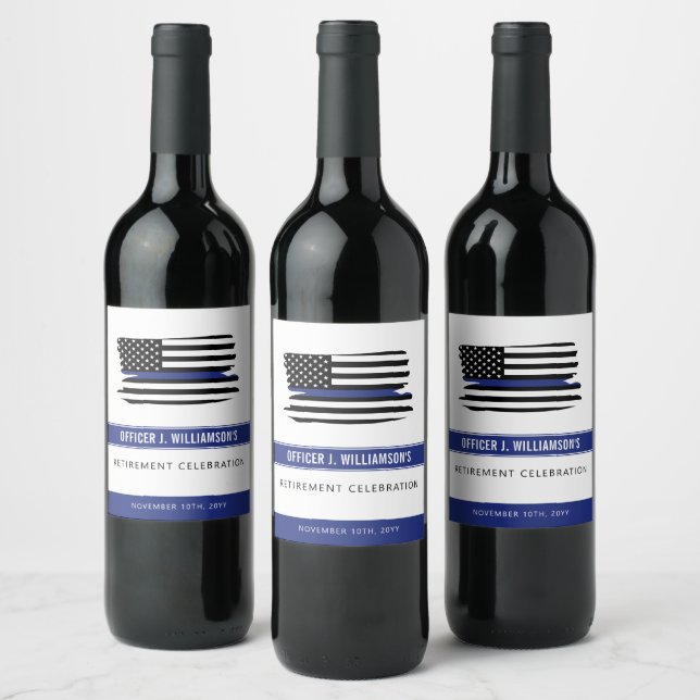 Personalised Police Retirement Celebration Wine Label (Bottles)