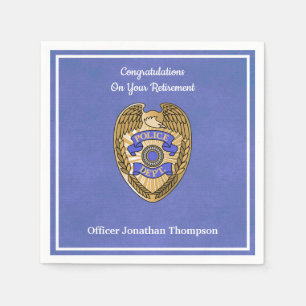 Personalised Police Retirement Party Napkin