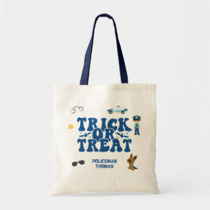 Personalised Policeman Kids Trick or Treat Tote Bag