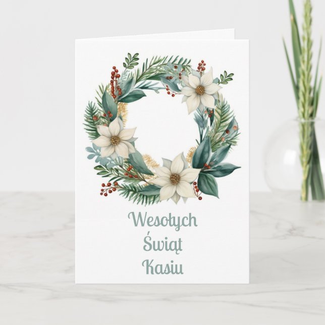 Personalised Polish Christmas Card (Front)
