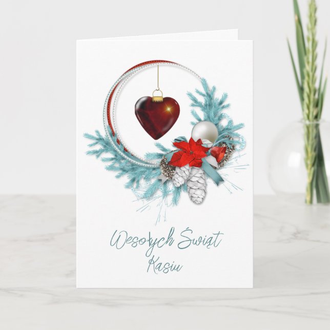 Personalised Polish Christmas Card (Front)
