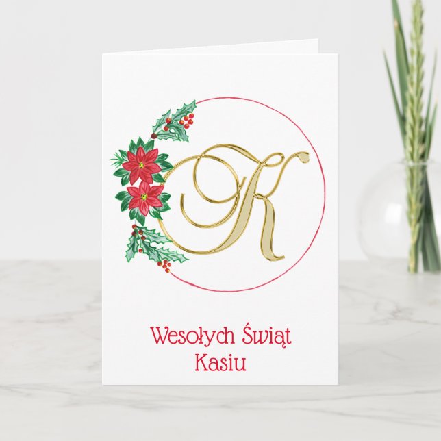 Personalised Polish Christmas Card (Front)