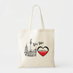 Personalised Polish Warsaw With Love Heritage Gift Tote Bag