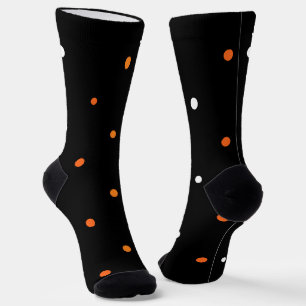 Personalised Polka Dog Orange and Black Halloween Socks