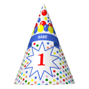 Personalised Polka Dot Colourful Birthday Party Hat