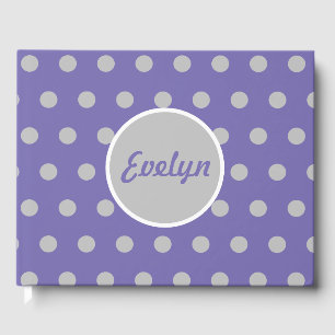 Personalised Polka Dot Guest Book (Lavender & Grey