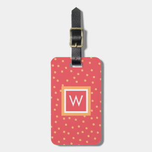 Personalised Polka Dot Monogram Luggage Tag