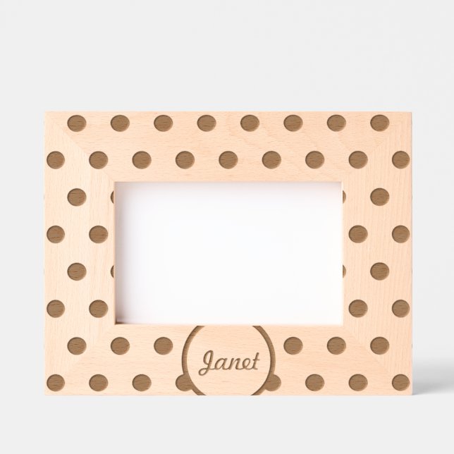 Personalised Polka Dot Picture Frame (Green) (Front)