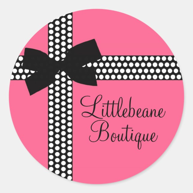 Personalised Polka Dot Ribbon Stickers (Front)