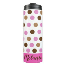 Personalised Polka Dot Thermal Tumbler