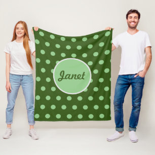 Personalised Polka Dot Throw Blanket (Hunter Green