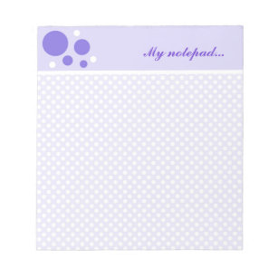 Personalised Polka Dots Notepads:Purple White Dots Notepad